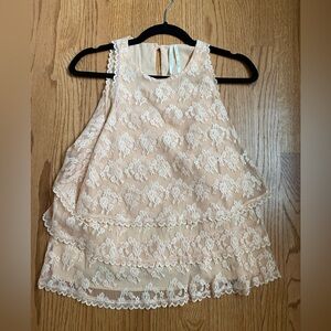 Anthropologie peach/pink lace top, size 4